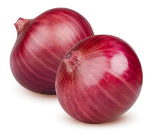 Isolated Onion. Red Onion Isolated On White Background With Clipping Path