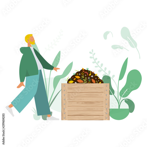 Compostage Homme Faisant Du Compost Concept De Recyclage Stock Vector Adobe Stock Compostage Homme Faisant Du Compost Concept De Recyclage Stock Vector Adobe Stock