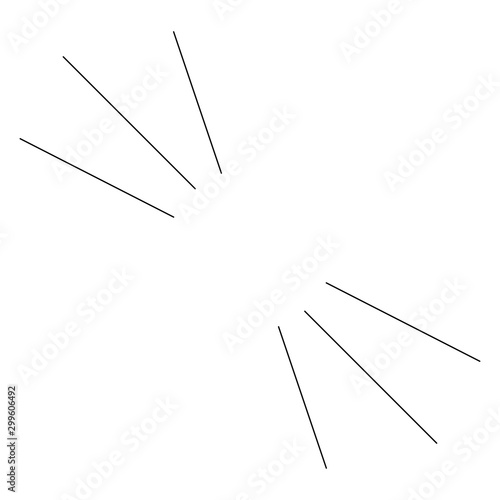 Sunburst ink hand drawn isolated on white. Vintage and hipster sun rays