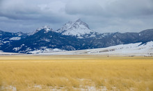 Cold Winter Winds Blow Across The Scenic Prairies Of Montana On An Overcast Day.