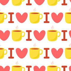 Canvas Print - I love tea pattern