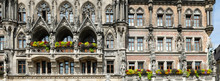 Ornate Facade Of The Early 20th Century Neues Rathaus (New Town Hall) In Munich, Bavaria, Germany 