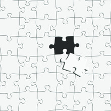 Missing Puzzle Piece Vector Graphic Illustration. Idea Concept Out