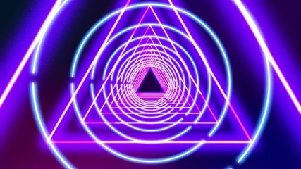 Wall Mural - abstract geometric background fluorescent ultraviolet light glowing neon lines moving pattern modern