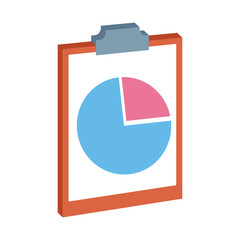 Sticker - report table with graphic chart, flat design