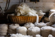 ancient fabric production weaving sheep wool skeins knitting