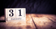 January 31st, 31 January,  Thirty First Of January, Calendar Month - Date Or Anniversary Or Birthday