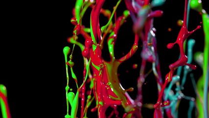 Poster - Super slow motion of dancing colours shapes isolated on black background. Filmed on professional high speed cinema camera, 1000fps.