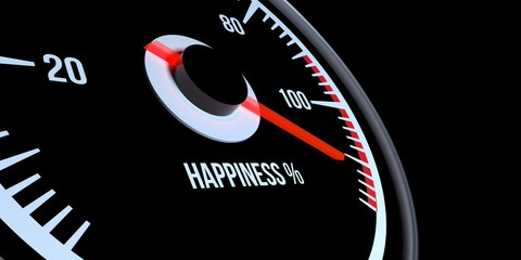 Happiness Indicator on 100% extremely detailed and realistic high resolution 3d illustration