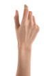 © New Africa - Woman holding something on white background, closeup of hand