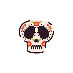 Canvas Print - Isolated mexican skull head design