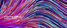 Abstract Colorful Lines Vector Background, Stylish Color Background Illustration
