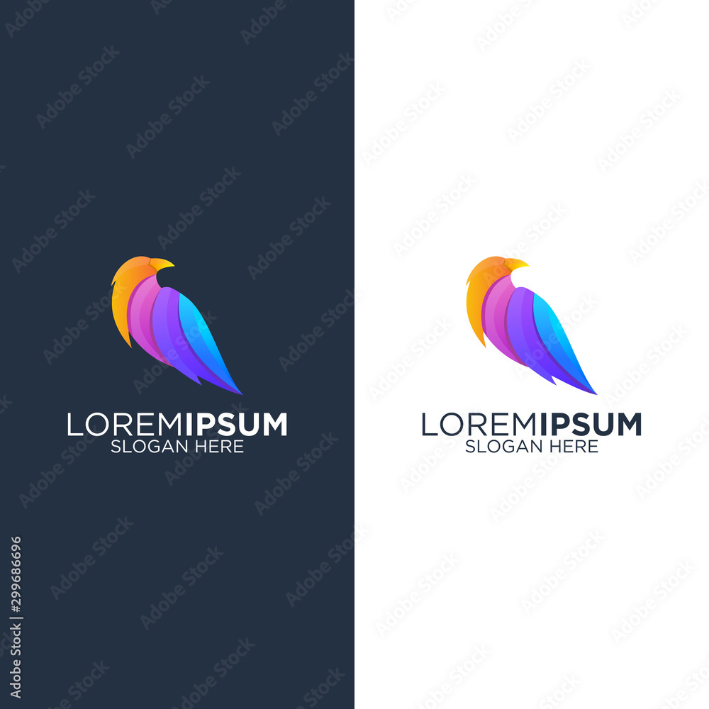 Colorful bird logo design vector Stock Vector | Adobe Stock
