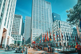 Fototapeta  - New York. USA. Rockefeller Center is a large commercial buildings.
