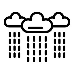 Canvas Print - Rainy clouds depression icon. Outline rainy clouds depression vector icon for web design isolated on white background
