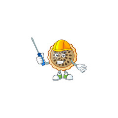 Poster - pecan pie mascot with automotive on white background