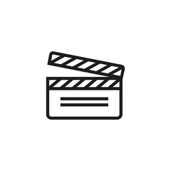 Sticker - Clapper board line icon. Clapboard, video, clapper board. Movies concept. Vector illustration can be used for topics like entertainment, cinematography, leisure