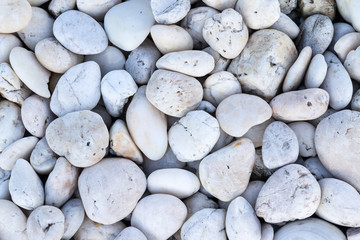 White pebbles stone texture and background