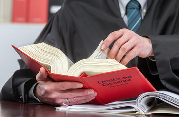 in the lawyer’s office, chancellery, book collection of german laws