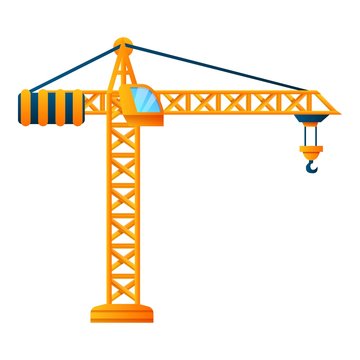 construction crane icon. cartoon of construction crane vector icon for web design isolated on white 