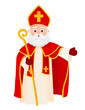 Saint Nicholas cartoon character isolated on white