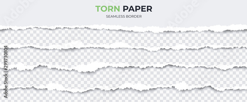 Fotografía Seamless torn ripped paper layered isolated