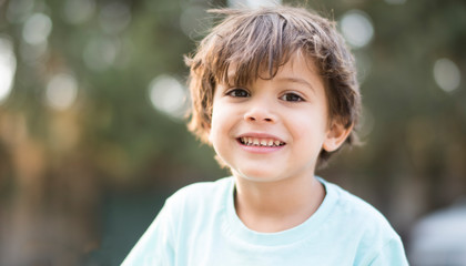 handsome child outdoors summer portrait