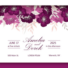 Floral Wedding Background - Purple Floral Pattern