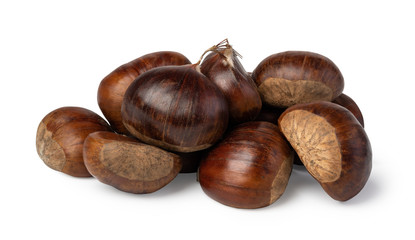 chestnuts on a white background