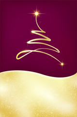 Wall Mural - merry christmas card with abstract christmas tree and copy space