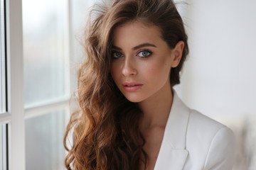 beautiful young female brunette model