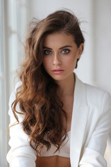 Beautiful young female brunette model