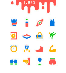 Poster - Set of Simple Icons of UFC