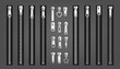 © sabelskaya - Set of different zippers or fastener realistic vector illustrations isolated.