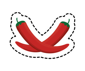 Wall Mural - patch of chili peppers mexican isolated icon