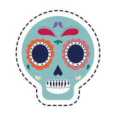 Wall Mural - patch of skull mexican isolated icon