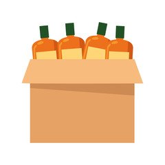 box with bottles icon, flat design