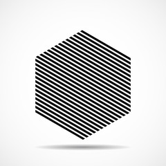 Poster - Abstract hexagon of lines, geometric shape. Vector design elements