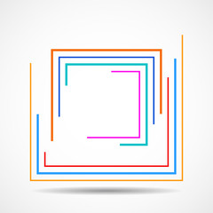 Poster - Abstract colorful square logo with lines, geometric sign