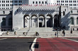 © Vered Ateer - Los Angeles, California, USA, September 10, 2019. Los Angeles City Hall. Road with pedestrian crossings and traffic lights.