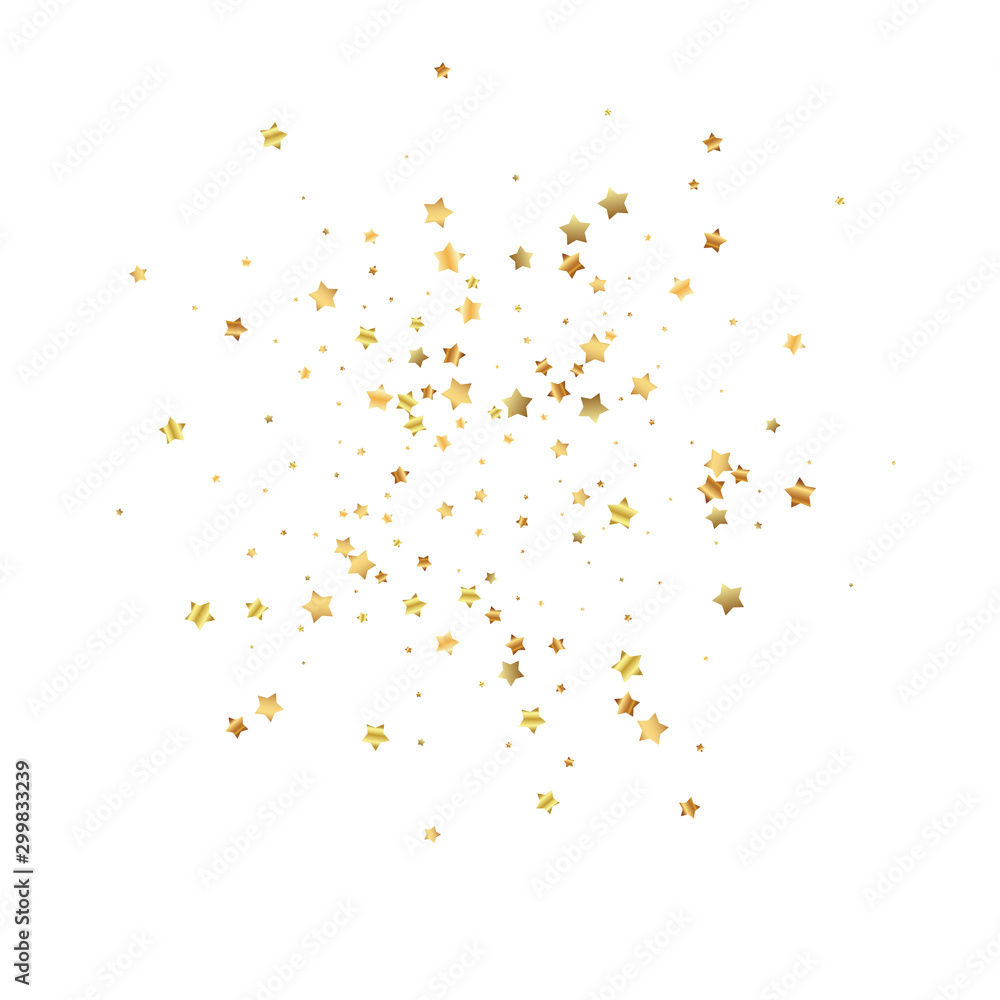 Gold stars random luxury sparkling confetti. Scatt - obrazy, fototapety, plakaty 