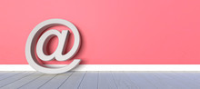 Email Symbol On Red Background