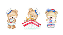 3 Cute Teddy Bears Sailors