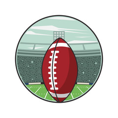 Poster - american football sport balloon in stadium