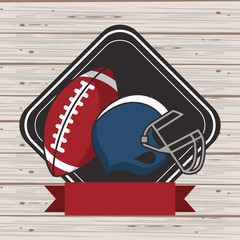 Sticker - american football sport helmet and balloon