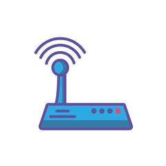 Poster - wireless router on white background