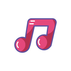 Sticker - musical note on white background