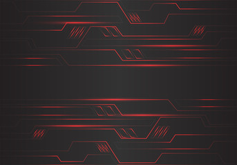 abstract red circuit polygon geometric light lines power energy on black design modern futuristic te