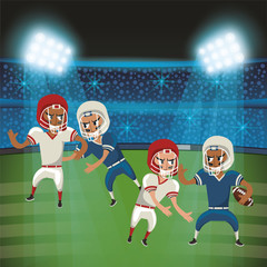 Poster - american football players playing characters