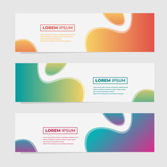 Wall Mural - Set of three geometric banner , modern style template design. Landing page design , promotion banner , website banner. Vector Illustration